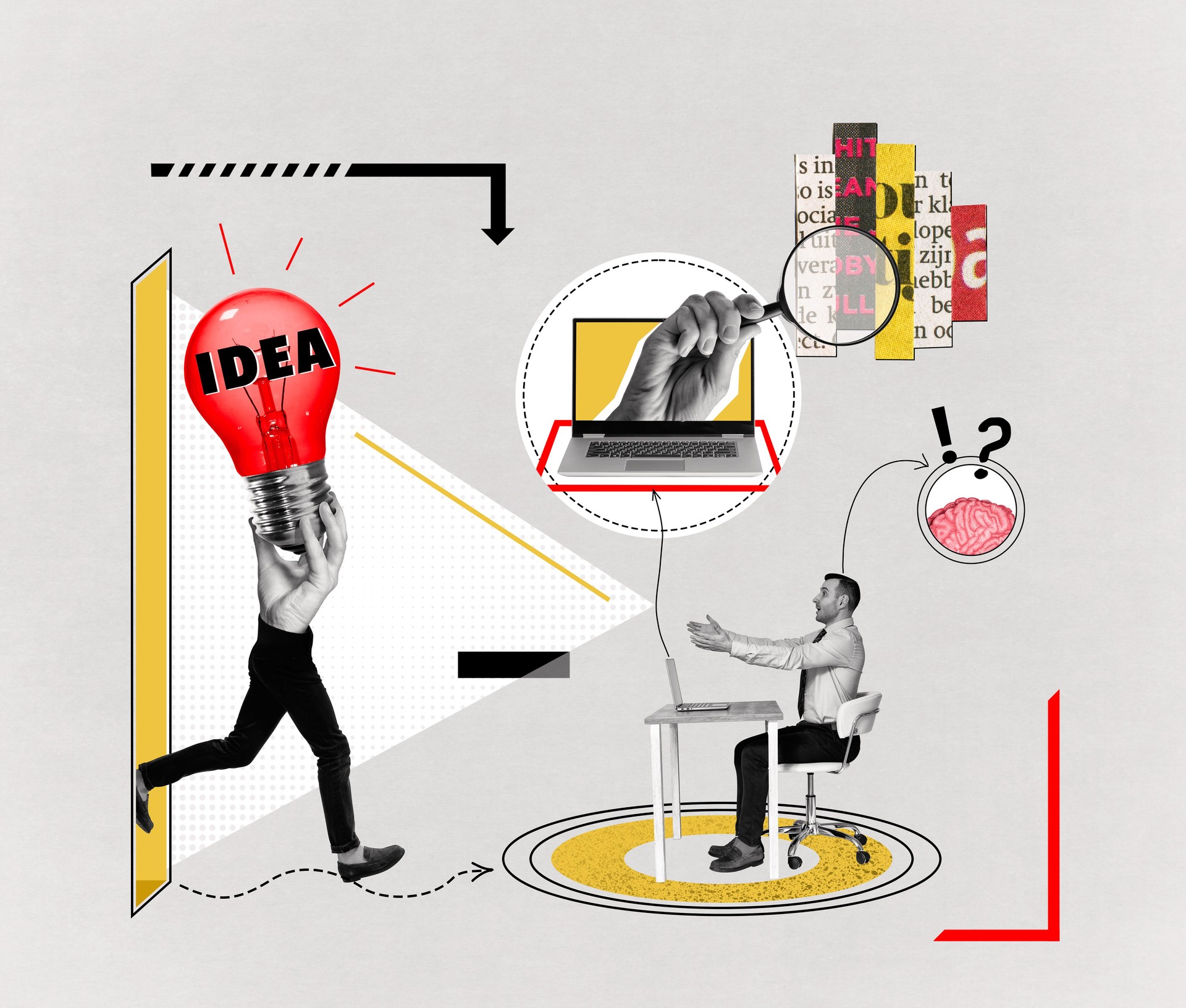 Intellectual work and creative ideas. Concept.